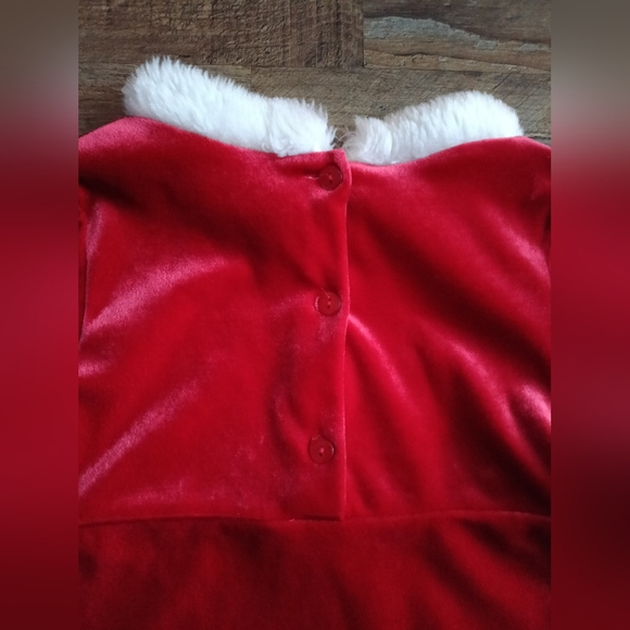 Youngland Red Velvet Christmas Dress with White Trim Size 5 - Picture 4 of 5